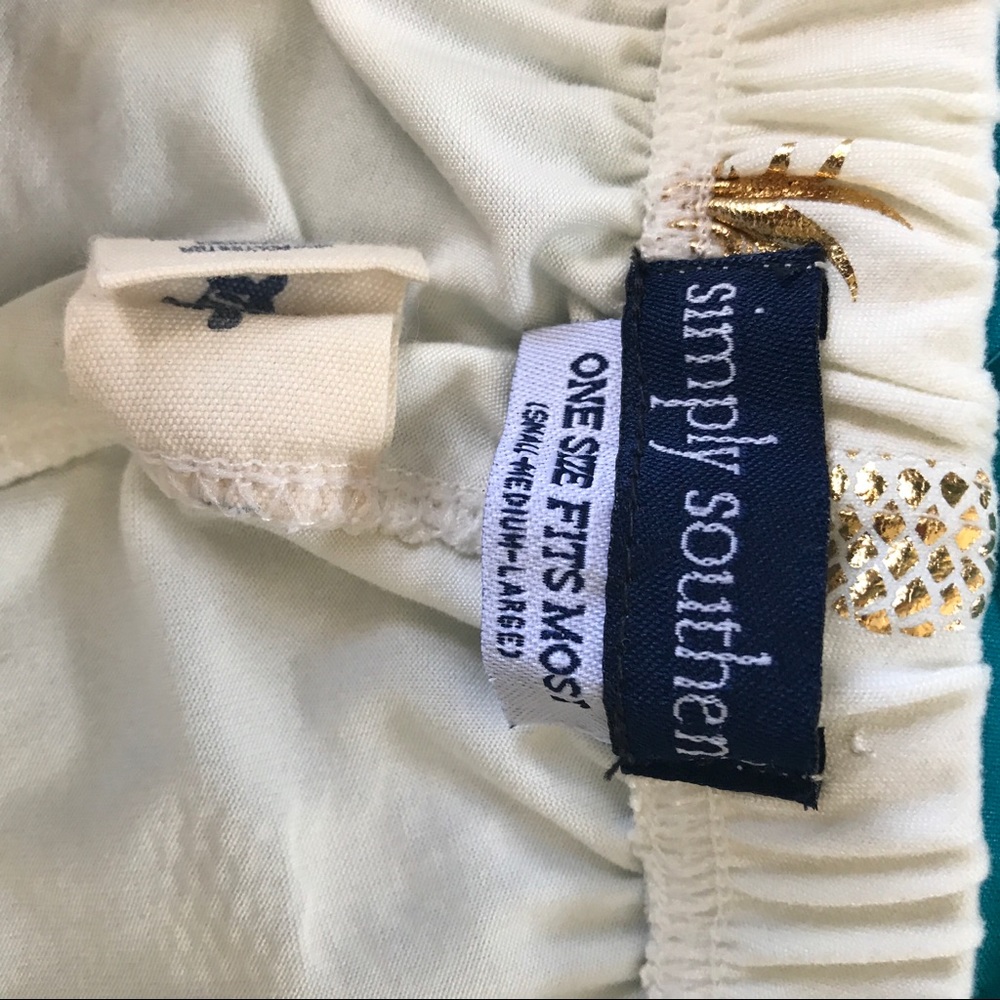 Simply southern white leggings gold pineapples os - Picture 3 of 3